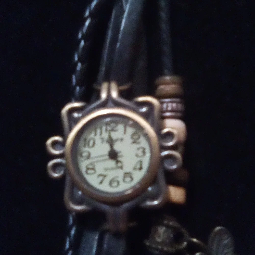 Viger Bracelet Women's Watch, Butterfly Charm Faux Leather Beads Boho Quartz